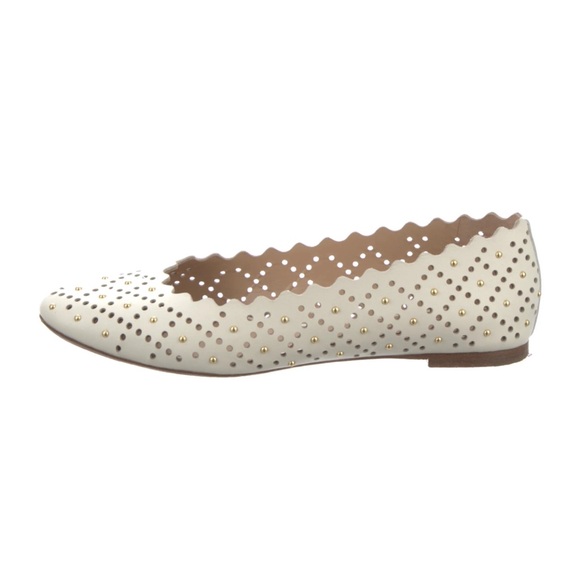 Chloe Shoes - Chloé Leather Scalloped Accent Ballet Flats size 38